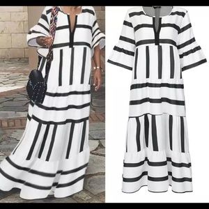 Half Sleeve Bohemian Maxi Dress